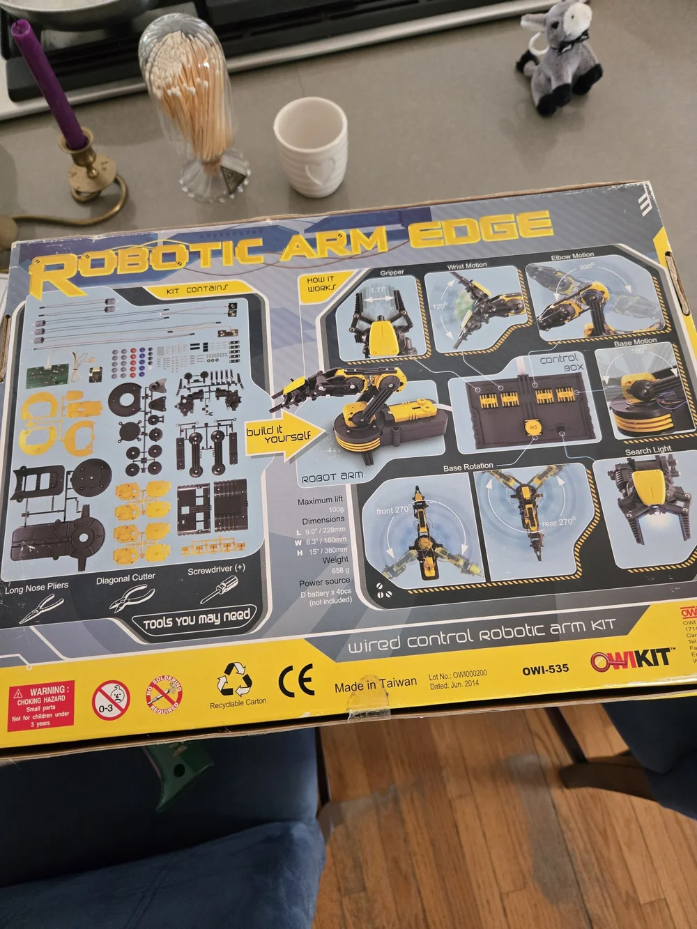 Robotic Arm Edge Wired Control Robotic Arm Kit - Yellow & Black